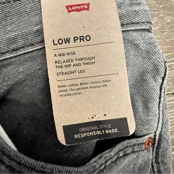 Womens Levis Lo Pro Straight Leg Jeans Acid Wash Gray Splatter Womens Size 30 - Picture 2 of 8